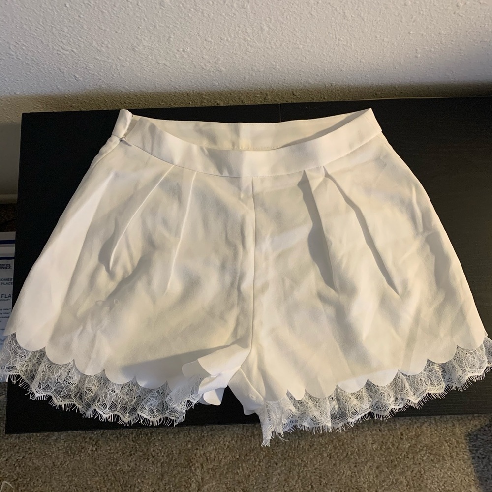 White scallop shorts